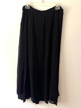 Sarah Arizona Y2K 90s Midi Skirt Black Flowy Chiffon Medium Dark Romantic